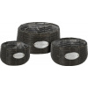 Koopman PROGARDEN Kvetináč prútený sada 3 ks FLOWERS GARDEN 29 / 25 / 19 cm antracit KO-430000650