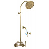 Vodovodná batéria sprchová s hlavovou a ručnou sprchou MORAVA RETRO STARÁ MOSADZ Rozmer: 100 mm