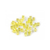 Plastové korálky s AB efektom kocka 6x6 mm - 10 g 2 žltá