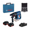 Bosch Bosch profesionální set GBH 180-LI + 2x 4,0 Ah + GAL 18V-40 + sada SDS plus vrtáků a sekáčů v kufru 0615990M33
