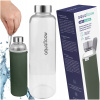 AquaFloow NeoGlass sklenená fľaša na vodu 700 ml so zeleným puzdrom