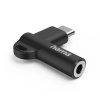 HAMA Aux-adaptér USB-C – 3,5 mm jack zásuvka, 90° uhlový konektor, čierny - 00201701