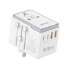 Cestovný adaptér Dudao A65Pro 65W EU / US / JP / AUS / UK 2x USB-C 2x USB-A