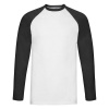 Long Sleeve Baseball T , white/black, S Farba: white/black, Velkost: XXL