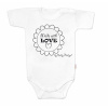 Body krátky rukáv Baby Nellys, Made with love - biele, veľ. 74