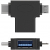 PremiumCord Adaptér USB-A na USB-C + micro USB-B kur31-12