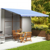 vidaXL Náhradná látka na markízu modro-biela 5x3,5 m - Modrá - 147546-96813