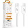 Datový kabel ALIGATOR POWER 100W, USB-C/USB-C 5A, 1,5m bílý DATKP47