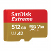 SanDisk Extreme microSDXC 512 GB + SD Adapter 190 MB/s and 130 MB/s A2 C10 V30 UHS-I U3 - SANDISK 121589