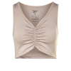 Reebok Studio Ruched Cropped Tank Top Womens Boulder Grey 4 - 6 (XS)