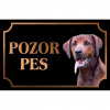 Redbonov Coonhound - Kovová tabuľka POZOR PES