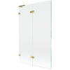 Mexen Lunar L, 2-krídlová vaňová zástena ľavá 110 x 150 cm, číre sklo, zlatá lesklá, 897L-110-100-50-00-L