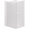 CERANO - Sprchová zástena Walk-in Onyx Round Ľ/P - 8 mm - guľatá vzpera - biela matná, mliečne sklo - 110x200 cm