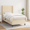 vidaXL Posteľný rám boxsping s matracom krémový 90x200 cm látka - Krémová - 177133-111300