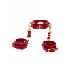 Taboom Bondage in Luxury D-Ring Collar and Wrist Cuffs