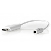 NEDIS USB-C adaptér/ USB-C Zástrčka - 3,5 mm jack zásuvka/ biely/ box/ 15cm