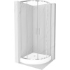 Mexen Rio sprchový kút polkruhový 70 x 70 cm, transparentný, chróm + sprchový zásobník Rio, biely - 863-070-070-01-00-4710
