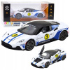 Kovové športové auto so svetlami, zvukmi a pohonom, biele, mierka 1:22