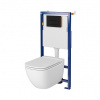 Cersanit B633 TechLine Podomietkový SET+WC CASPIA CleanOn+sedadloSLIM SC+tlačítko čierne m S701-656