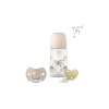 SUAVINEX | SADA FĽAŠA 270ml + cumlík fyziologický 0/6m + klip JOY - strieborná Varianta: SADA 270ml+DUDLÍK FYZIOLOGICKÝ 0/6M+KLIP JOY KRÉMOVÁ
