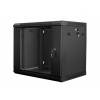 Nástěnný rack 19'' 9U 600X450mm černý flat pack