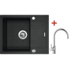 Granitový drez s batériou LINEA 600 XC 480 x 600 mm granit čierny G1430XC + batéria Vitalia