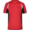 James & Nicholson Tričko JN 391, běžecké, krátký rukáv, pánské COT02039187605-red/black 2XL Červená/černá