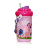 Dětský pohár na pitie Lorelli se slámkou 300 ml FUNNY ZOO pink Lorelli
