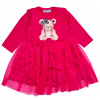 Dievčenské šaty - Midi atabay šaty veľkosti 98 (Cool Club Dress s dlhým rukávom Red R. 122)