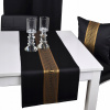 Behun na stol - Black Tread, zlato 100 x 50 cm (Brein-rezistentný pás Rhodos Lux 50x100 Black-Gold)