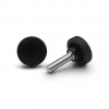Skrutka kovová s plastovou hlavou, vrúbkovaná / 105-034 / 22 / M6 x 30 mm (čierna)
