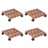 vidaXL Podstavce pod kvetináč 4 ks hnedé 30x30x7,5 cm WPC - Hnedá - 122767-68909