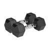Pogumované liatinové činky HEX 2x6 kg REBEL ACTIVE