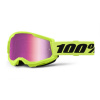 Motokrosové okuliare 100% STRATA 2 žlté fluo (ružové plexi)