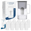 Sklenená filtračná kanvica Wessper 3 l čierna + 11 x Filter aquaclassic 77 g
