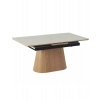 Signal Meble Rozkladací stôl Monaco travertín béžový mat, dub 160 (200) × 90 cm