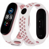 XIAOMI MI BAND5 MI BAND6 náhradný náramok MÄKKÁ DIERKA BIELO-RUŽOVÁ