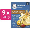 GERBER mliečna kaša pšenično-ovsená banán a mango 9× 200 g