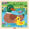 Viga Drevené puzzle Kačičky 9ks