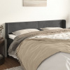 vidaXL Čelo postele so záhybmi tmavosivé 203x16x78/88 cm zamat - Sivá - 54104-9174