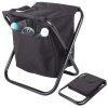Turistická skladacia rybárska stolička s termo chladiacou taškou čierna