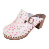 Elegantné dreváky na podpätku Buxa OS4 malé kvety - 38 [24,8 cm]
