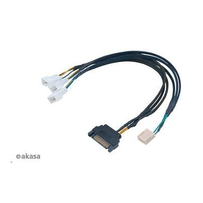 AKASA kabel FLEXA FP3S, pro připojení 3 PWM ventilátorů, 30cm AK-CBFA06-30