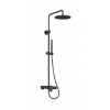 Ravak Spring - Sprchový set s batériou, priemer 25 cm, matná čierna X070559