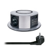 Solight 3z + USB A+C 20W PD, Wireless 10W, výsuvný blok zásuviek, 2m, strieborný
