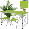 Skadací kempingový stolík + 4 stoličky svetlozelený 41097