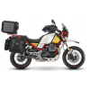Shad kompletná sada bočných adventure tašiek SHAD TERRA TR40 a čierneho hliníkového 37L topcase, vrátane montážnej sady SHAD MOTO GUZZI V 85 TT
