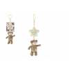 Teddies Medvěd s hvězdou plyš závěs na postýlku / kočárek - natahovací hrací strojek - 36 cm