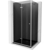 Mexen Lima, sprchový kút so skladacími dverami 100 (dvere) x 80 (stena) cm, 6mm šedé sklo, chrómový profil + slim sprchová vanička čierna + chrómový sifón, 856-100-080-01-40-4070