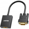 Unitek VGA na HDMI FullHD adaptér čierny 15 cm